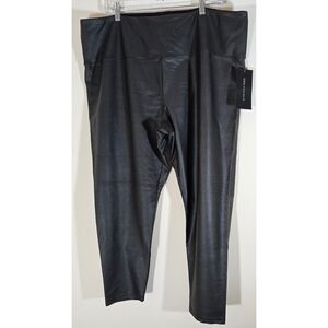 NEW Intro Black Faux Leather Pants Leggings Sz 3X Plus Womens NWT